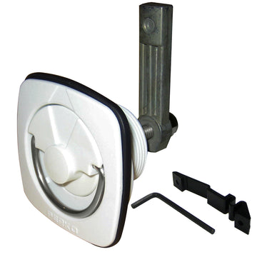 Perko 1082DP3WHT Flush Cam Latch, White Non-Locking w/ Stainless D-Ring