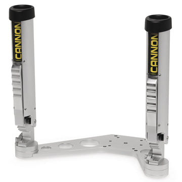 Cannon Dual-Axis Downrigger Mount Rod Holder, Silver – 360° Rotation