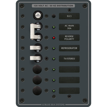 Blue Sea Systems 8101 ELCI Main AC Panel, 5 Position, 120V AC