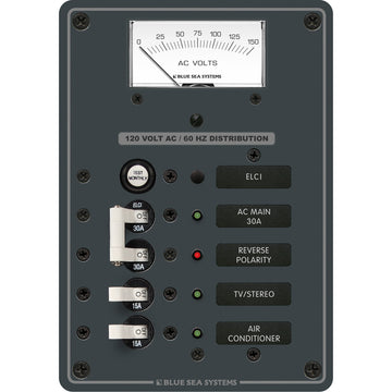 Blue Sea Systems ELCI GFCI Panel - 2 Position - 30A Main with Voltmeter