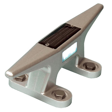 Dock Edge Solar 10" Aluminum Dock Cleat, IP65, Auto On-At-Dusk