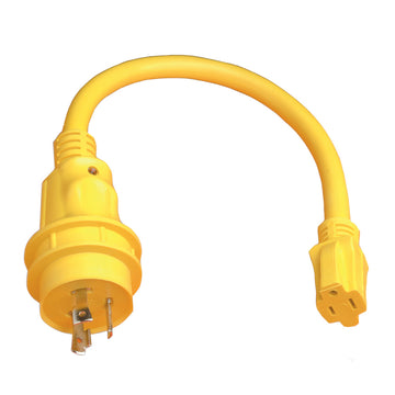 Marinco 105SPP Pigtail Adapter, 15A Female to 30A Male