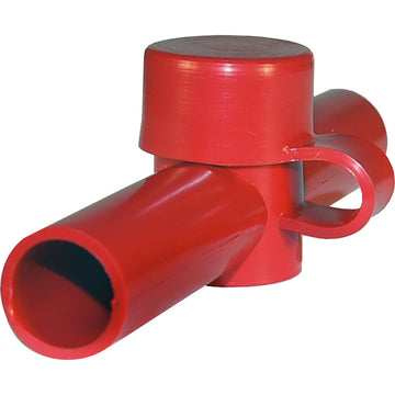 Blue Sea Systems Dual Entry PowerPost Cable Insulator, Red, for 2/0 AWG