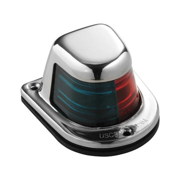 Attwood 1-Mile Deck-Mount Bi-Color Sidelight, 12V, Stainless Steel