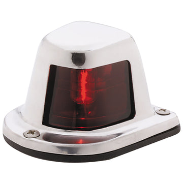 Attwood Marine 1-Mile Deck Mount Sidelight, Red, 12V, Stainless Steel