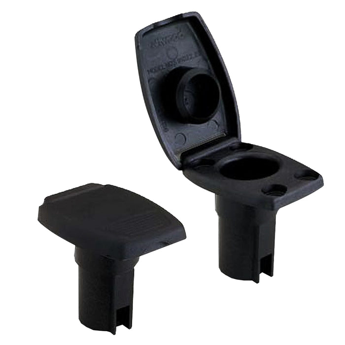 Attwood Marine Oval 2-Pin Angled Pole Light Base, Black