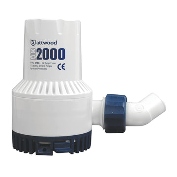 Attwood Heavy-Duty 2000 Series Bilge Pump, 12V, 2000 GPH