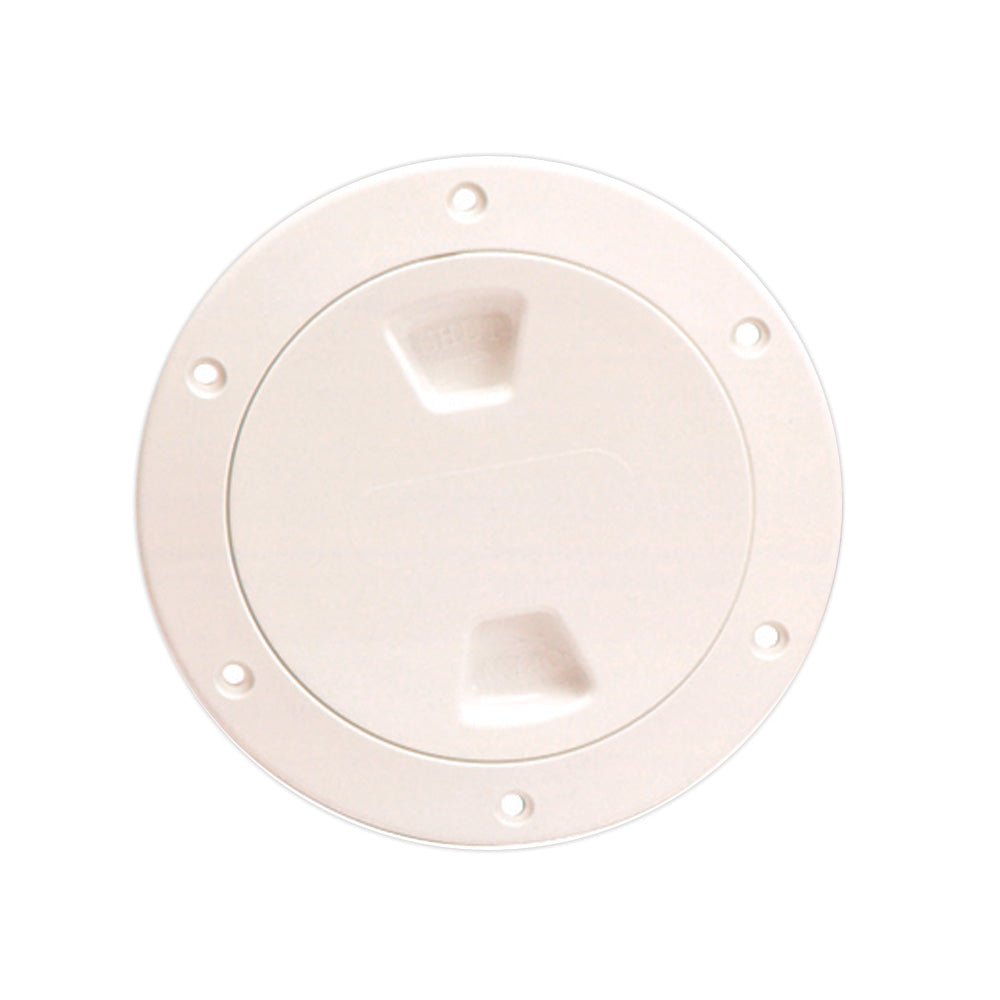 Beckson 4 in. Smooth Center Screw-Out Deck Plate, Beige (DP40-N)