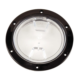 Beckson 4" Clear Center Screw-Out Deck Plate, Black – ABYC & NEMA Certified