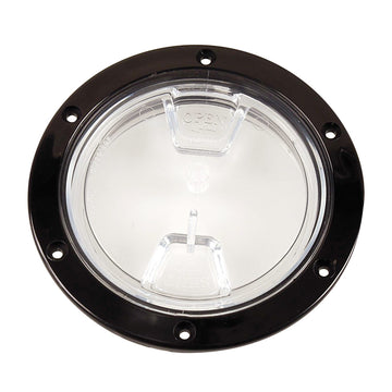 Beckson 4" Clear Center Screw-Out Deck Plate, Black – ABYC & NEMA Certified