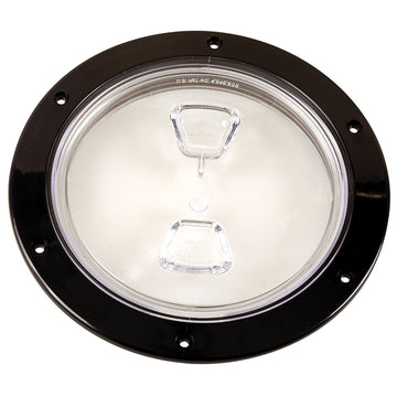 Beckson 6" Screw-Out Deck Plate, Clear Center, Black – ABYC Certified Watertight