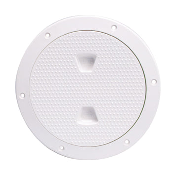 Beckson Marine 6-Inch Non-Skid Screw-Out Deck Plate - White