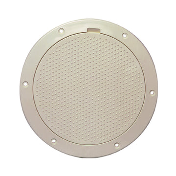 Beckson Marine DP63-N Non-Skid Pry-Out Deck Plate, 6-1/2" Hole Cut, Beige
