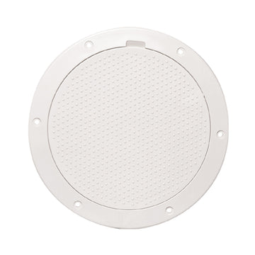 Beckson Marine 6" Non-Skid Pry-Out Deck Plate, White, Certified Watertight