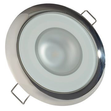 Lumitec Mirage Flush Mount Down Light, 10-30V DC, White/Blue Dimming