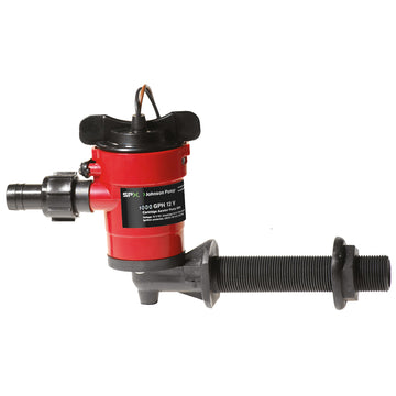 Johnson Pump 1000 GPH Cartridge Aerator Pump, 12V, 90-Degree Intake