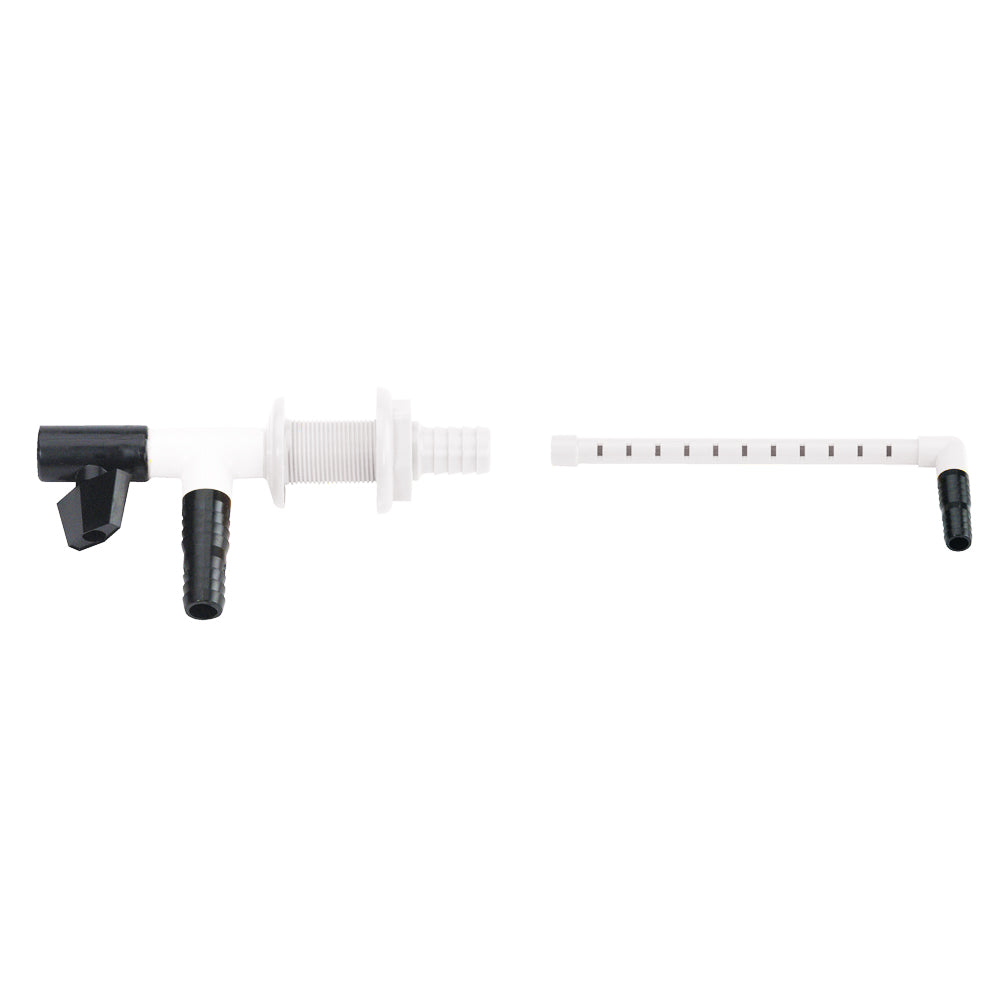 Johnson Pump Aerator Head, 8" Spray Bar with 6" Shut-Off, Thru-Hull