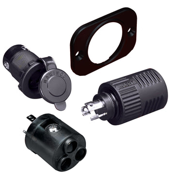 Marinco ConnectPro Trolling Motor Receptacle & Plug with 6-Gauge Adapter, 40A