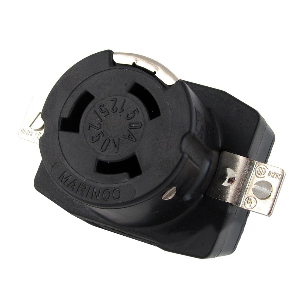 Marinco Dockside Locking Shore Power Receptacle, 50A 125/250V – UL Listed