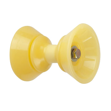 C.E. Smith Bow Bell Roller Assembly, 4.5" Dia, Yellow TPR, 3" Bracket