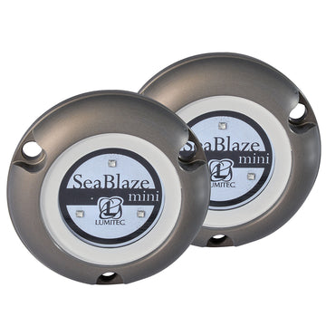 Lumitec SeaBlaze Mini LED Underwater Light, Blue, Brushed Finish (Pair)