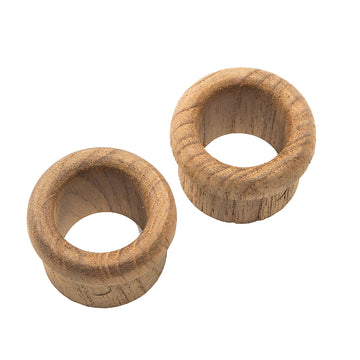 Whitecap Teak Round Finger Pulls, 5/8" Barrel Length, 2-Pack