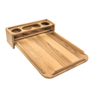 Whitecap Teak Drinkholder with Removable 16 x 24 in. Cockpit Table