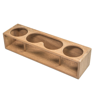 Whitecap Teak Four Insulated Drink/Binocular Rack, 16.5"L x 4"W x 3.5"H