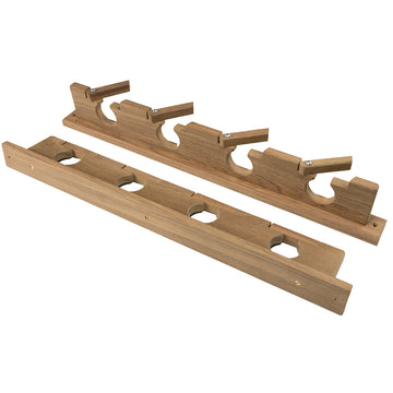 Whitecap Teak Lock-In Four-Rod Storage Rack, 24"L, Marine-Grade