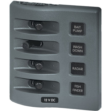 Blue Sea Systems WeatherDeck® Waterproof Switch Panel, 4-Position, 12V/24V DC