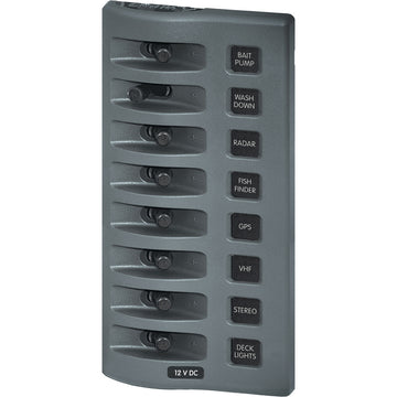 Blue Sea Systems WeatherDeck® 8-Position Waterproof Switch Panel - 12 - 24V DC