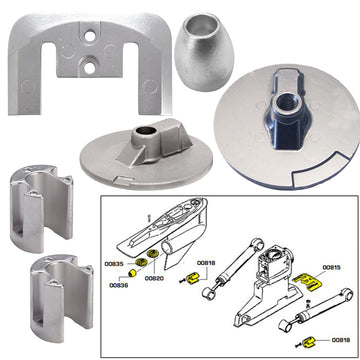 Tecnoseal Mercury Bravo 3 Zinc Anode Kit with Hardware (2004-Present)