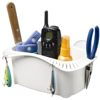 Attwood Marine Cockpit Caddy | White Plastic Boat Organizer with Suction Cups