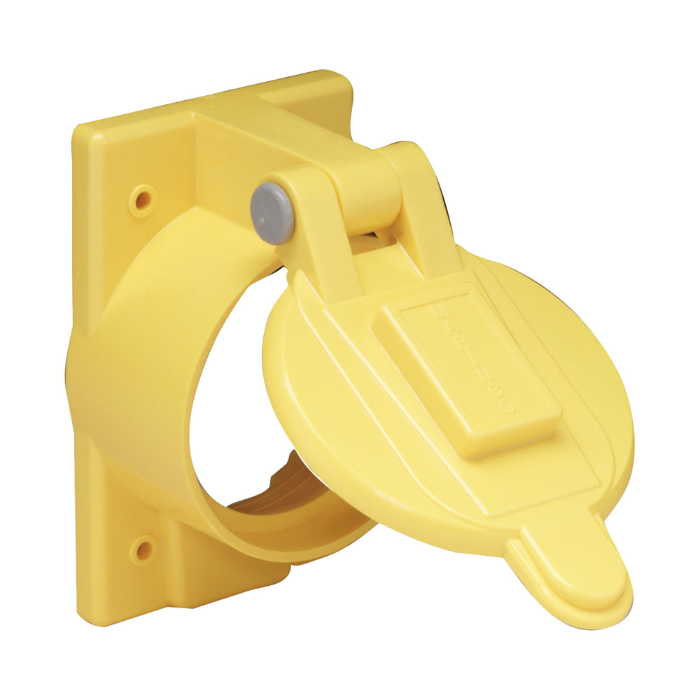 Marinco Weatherproof Cover with Lift Lid, 50A/125-250V, Yellow LEXAN®