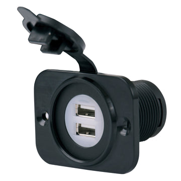 Marinco SeaLink Deluxe Dual USB Charger Receptacle, 12-24VDC