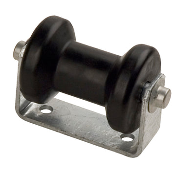 C.E. Smith 4" W Black Rubber Stationary Keel Roller Bracket Assembly