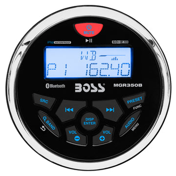 Boss Audio MGR350B Marine Bluetooth Gauge Receiver with Weather Band, 240W