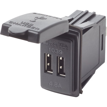 Blue Sea Systems 1039 Dual USB Charger, 24V Contura Mount, 2.1A Output