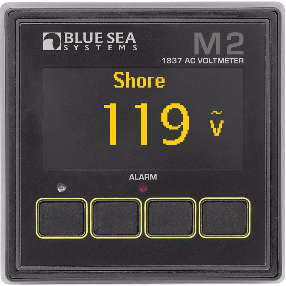 Blue Sea Systems M2 AC Voltmeter, 50-250V AC, ±1.0% Accuracy