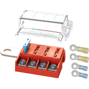 Blue Sea Systems ST-Blade Battery Terminal Mount Fuse Block, 4 Circuits, 100A