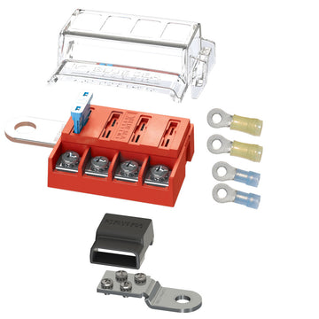 Blue Sea Systems ST-Blade Battery Terminal Fuse Block Kit, 4-Circuit ATO/ATC
