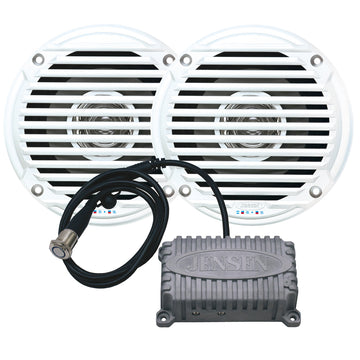 JENSEN CPM50 Waterproof Bluetooth Marine Amplifier & 5" Speaker Package, 80W