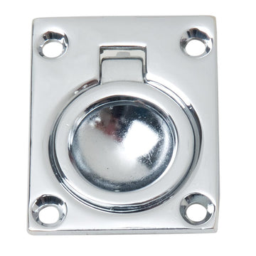 Perko Rectangular Chrome Flush Ring Pull, 1-3/4" x 1-3/8"