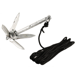 Attwood Marine Kayak Grapnel Anchor Kit, 3lb with 20ft MFP Rope & Storage Bag