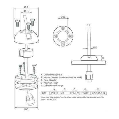 Scanstrut DS6-P Vertical Cable Seal