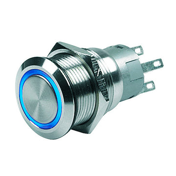 BEP Marine Push Button Switch, 24V Latching, Blue LED