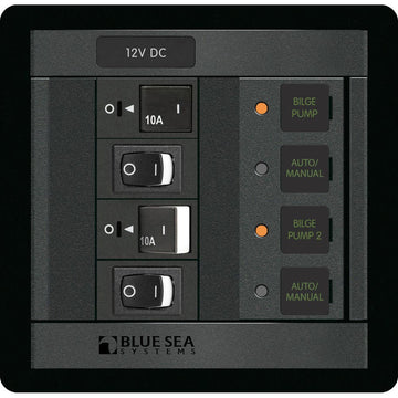 Blue Sea Systems 1522 360 Panel Dual Bilge Pump Control, 12V DC
