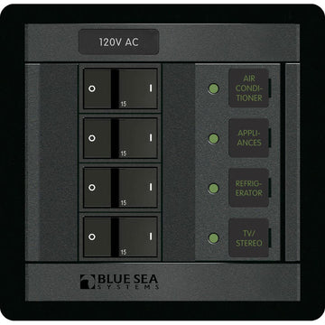 Blue Sea Systems 1210 120V AC 4-Position Branch Circuit Breaker Panel, 100A