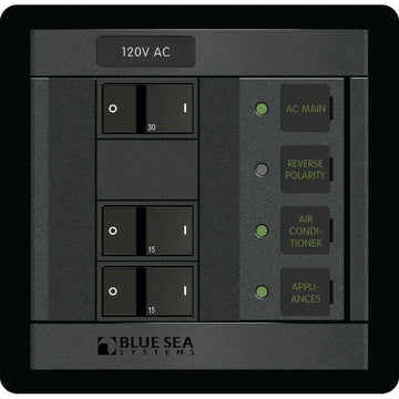 Blue Sea Systems 1214 AC Main + 2 Positions Distribution Panel, 120V