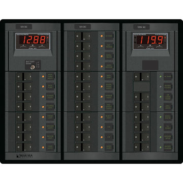 Blue Sea Systems 1218 AC/DC Main Combination Panel, 6 AC / 19 DC Positions